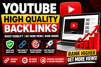 build high quality youtube SEO backlinks for video ranking fast