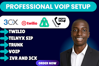 setup twilio telnyx sip trunk voip IVR and 3cx