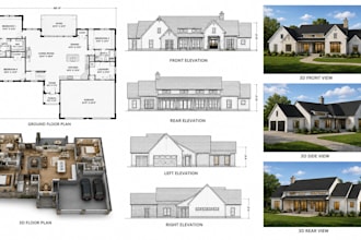 do autocad 2d floor plan, 3d floor plan design