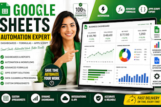 automate google sheets, dashboards, formulas and apps script