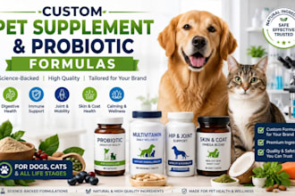 develop custom pet supplement and probiotic formulas for tx oh ca