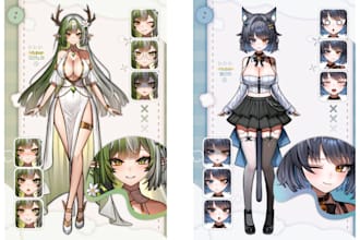 draw and rig pro vtuber character in live2d for vtuber model and vtube studio