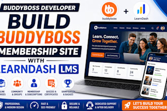 be buddyboss developer, build buddyboss membership site, and learndash lms