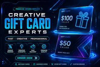 design professional gift card design for business brands