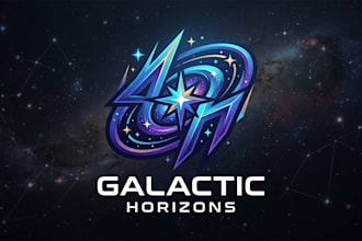design a modern and cosmic galaxy logo for your brand