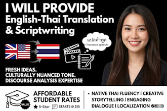 provide professional english to thai translation and content writing