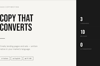 write saas copy in italian english or portuguese
