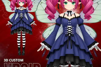 design 3d vroid, 3d vtuber model, vrchat avatar