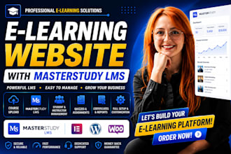 build wordpress elearning lms website with masterstudy lms educational website