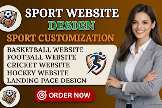 create sport website landing page basketball football cricket hockey website
