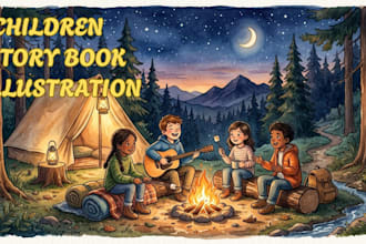 illustrate children story book illustration, children story