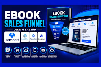 design samcart, kartra, funnelish, leadpages, ebook sales funnel