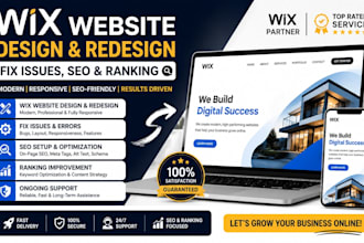 redesign wix website, fix issues, speed optimization and seo