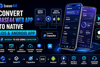 convert base44 web app to native ios android app base64 to ios using capacitor