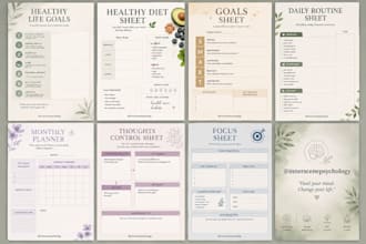 provide ready made self care and habit tracker printable sheets
