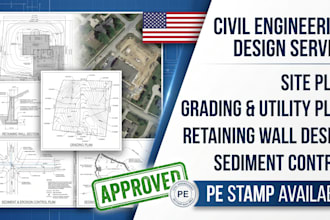 site plan wall design grading and utility plan sediment control chicago illnois