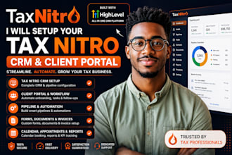 setup tax nitro canopy CRM with tax workflow automation and account setup