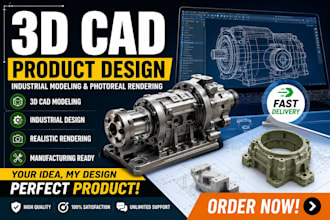 do 3d cad product design, industrial modeling and photoreal rendering