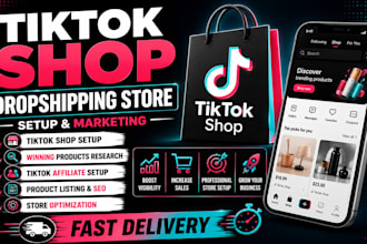 setup tiktok shop dropshipping store and tiktok shop marketing