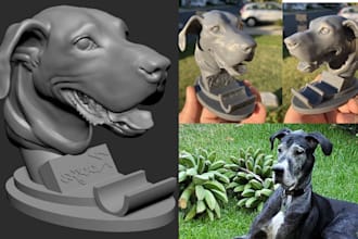 sculpt realistic 3d dog model pet portrait animal replica zbrush stl 3d printing