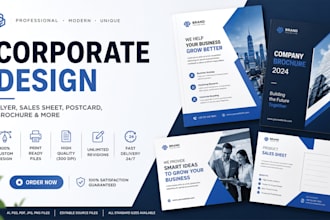 design professional corporate flyer, brochure, sales sheet or postcard