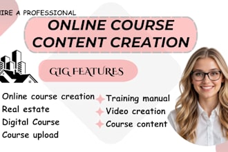 real estate digital course creation curriculum teachable online course content