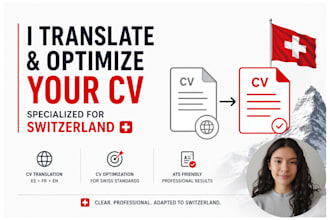 translate and optimize your CV for switzerland