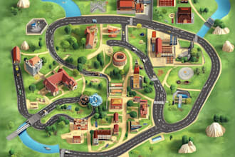 create custom vector maps, rv park, campground, event maps