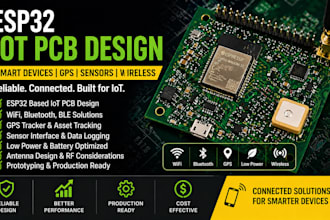 design esp32 iot pcb for smart devices, gps tracker, sensors and wireless system