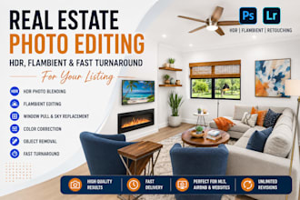 do real estate photo editing, hdr, flambient fast turnaround for your listing