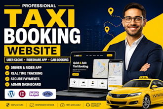 design taxi booking website and cab booking ,uber, website design,  ridesharing