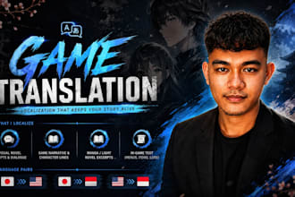 localize your visual novel or game script from japanese to english or indonesian