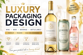 design luxury wine label, bear, beverage label and alcohol packaging design