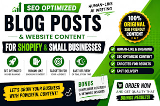 write SEO blog writer for shopify and ecommerce stores