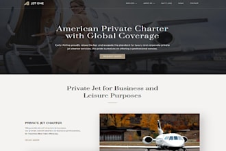 design wix aircraft charter website wix private jet rental aviation service site