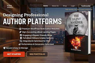wordpress book author website ebook landing page blog website ebook website seo