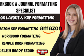 format your workbook journal or planner for amazon KDP