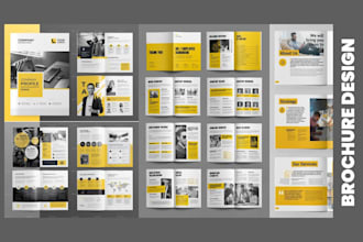 design bifold, trifold brochure and company profile with print ready files