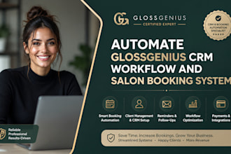 automate glossgenius crm workflow and salon booking system