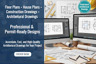 draw floor plans, house plans, construction drawings, and architectural drawings