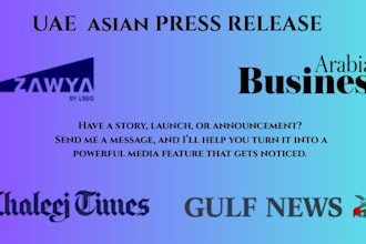 write and distribute a professional press release across top uae media