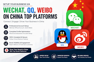 set up and optimize your wechat, qq, and weibo business