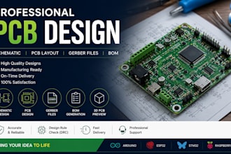design pcb circuit, pcb design, pcb schematic, fabrication gerber and bom
