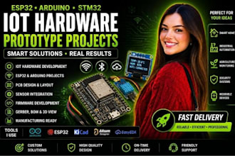 develop esp32 arduino and iot hardware prototype schematic projects