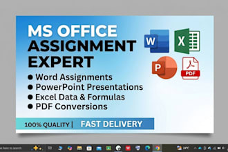 do powerpoint presentations, word assignments, PDF and excel work