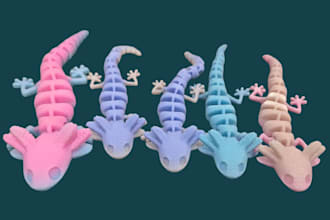 do 3d cad toy articulated model cnc fidget toy fantasy character stl 3d printing