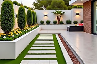 design backyard front yard garden pool patio deck terrace 3d landscape rendering