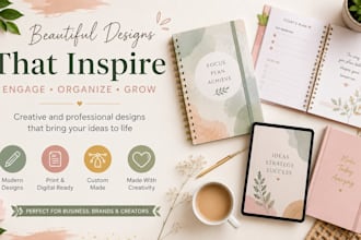 design canva workbook, journal, planner and ebook layout for KDP