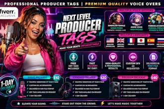 make 2 sexy female producer tags for you in less than a day