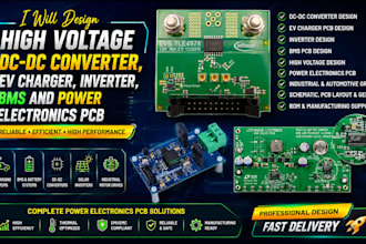 design high voltage dc dc converter ev charger inverter bms and power electronic